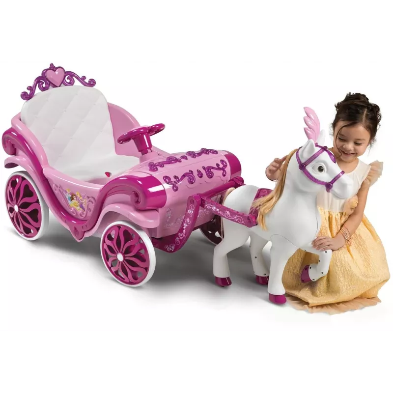 Huffy Electric Disney Princess vankri ja hobusega 6 V roosa