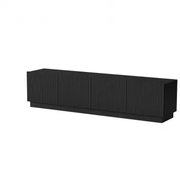 TV-kapp cama meble LIVERTI 2000x420x480 mm, mustast puitlaastplaadist pealispind, must raam