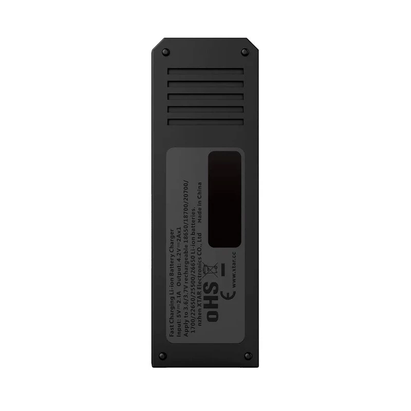 Aku laadija XTAR SC1 ühe pesaga USB‑C Li‑ion 18650 elementidele, 1-pesaline, must