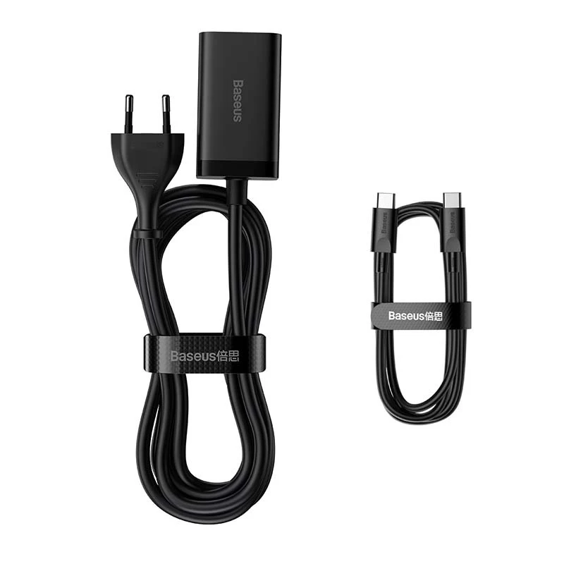 Laadija Baseus GaN3 Pro mobiiltelefon tahvelarvuti must vahelduvvool sisetingimustes 15 V 3 A