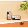 Mõlemakäeline ja puidust telefoniümbris Samsung Galaxy Note 20 jaoks — Roosa lill mustal