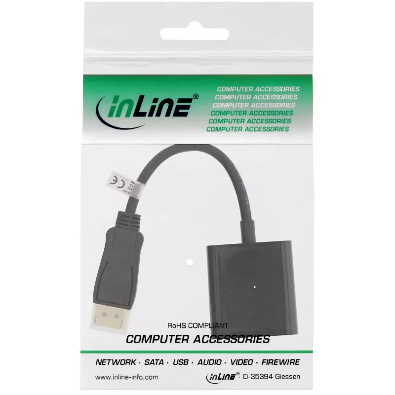 Microconnect DPDVID videokaabli adapter 0,15 m DisplayPort DVI-D must