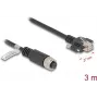 Võrgukaabel DeLOCK M12 Kaabel A-kodeeringuga 8 kontaktiga emane RJ45 pistikule Cat.5e 3 m must