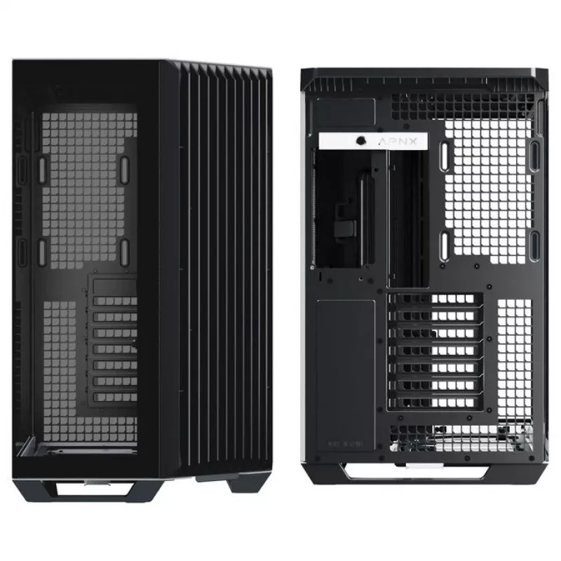 PC Case APNX V1, Midi-Tower, ATX, must / valge