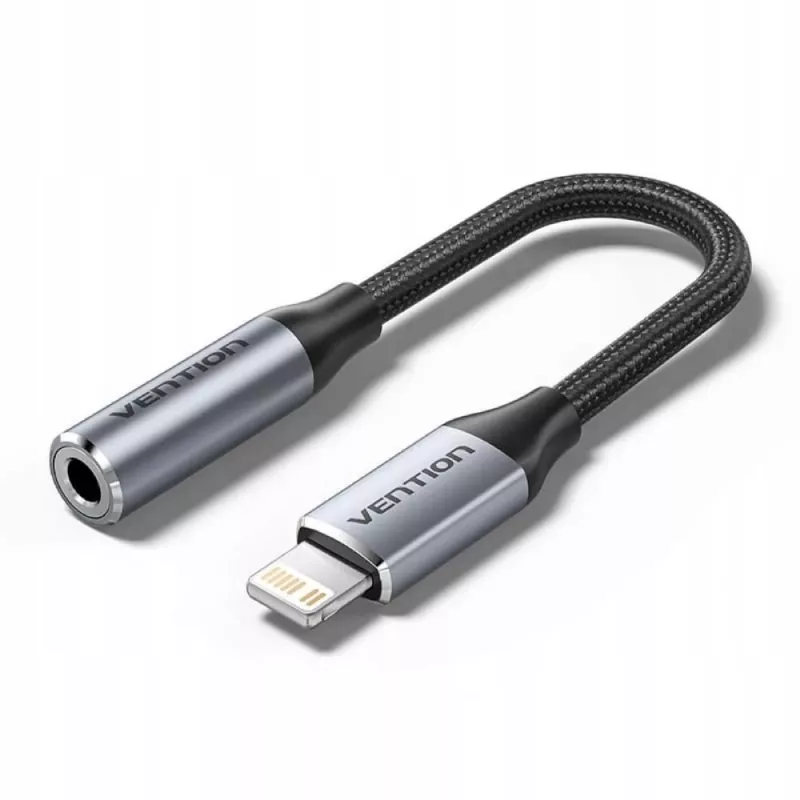 Heliadapter Vention Lightning 3,5 mm BMBHA, juhtmega Lightning-3,5 mm adapter 0,1 m kaabliga, hall