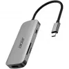 7-ühes USB-C dongel Acer — USB 3.2 Gen 1 USB-C, 3x USB-A, HDMI, SD/microSD, 100 W PD, hõbedane