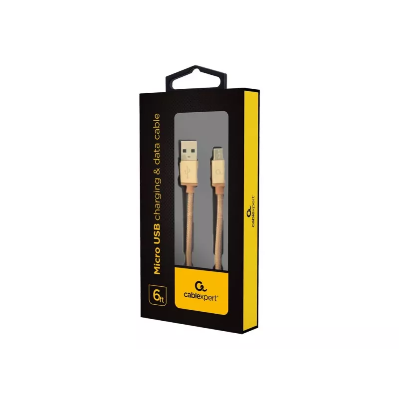 USB 2.0 kaabel GEMBIRD CCB-mUSB2B-AMBM-6 — USB A kuni Micro-USB B, 1,8 m, kuldne