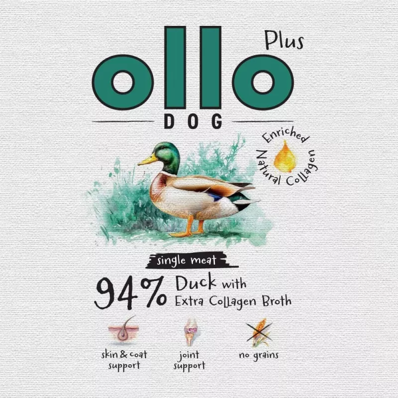 Ollo Plus Kolagen duck 400g dog food can