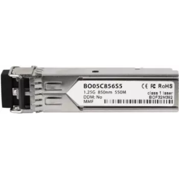 BlueOptics SFP transiiver, LC dupleks, 1000BASE-SX, mitmemoodiline kiud, 850 nm, 550 meetrit, 0C/+70C, DD