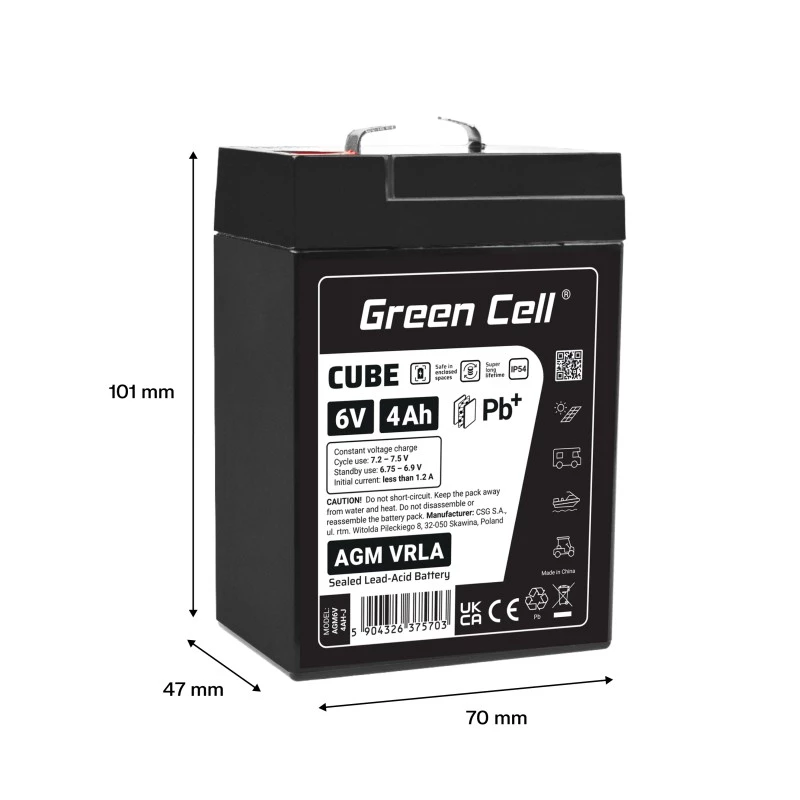Aku AGM VRLA 6V 4Ah IP54