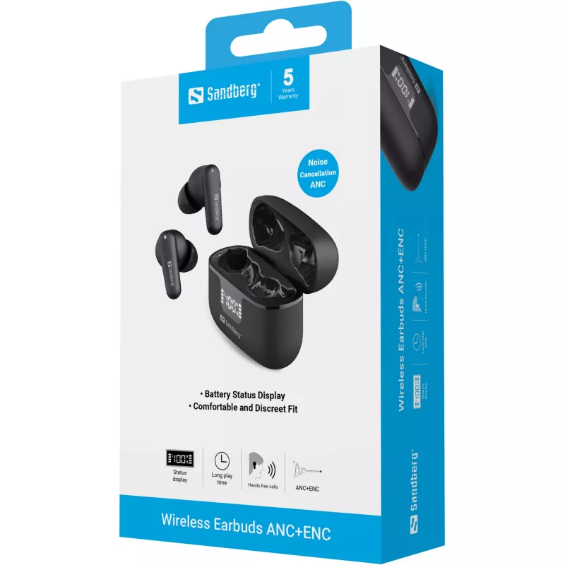 Kõrvaklapid Sandberg Wireless Earbuds ANC+ENC