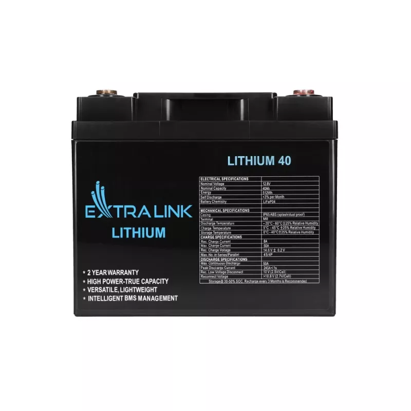 Extralink akumulaator LiFePO4 40AH 12.8V BMS-akuga 40000 mAh