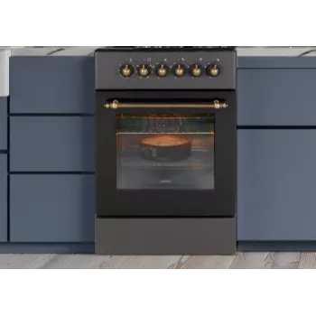 Gaasi/elektripliit MPM MPM-56-KRM-13, 4 keedutsooni, elektriahi 58 L, mehaanilised nupud, must