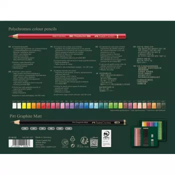 Õlipõhine pliiats Faber-Castell Polychromos & Pitt Graphite Matt Set 38 tk Mitmevärviline
