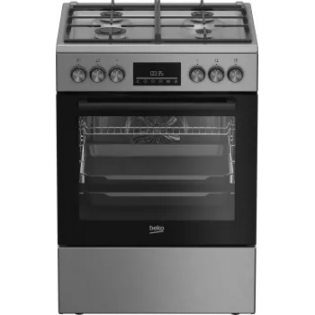 Eraldiseisev gaasi-elektripliit BEKO FBM62330GXTN 60 cm, 4-põletiga gaasipliit, 72 L elektriahi, energiaklass A