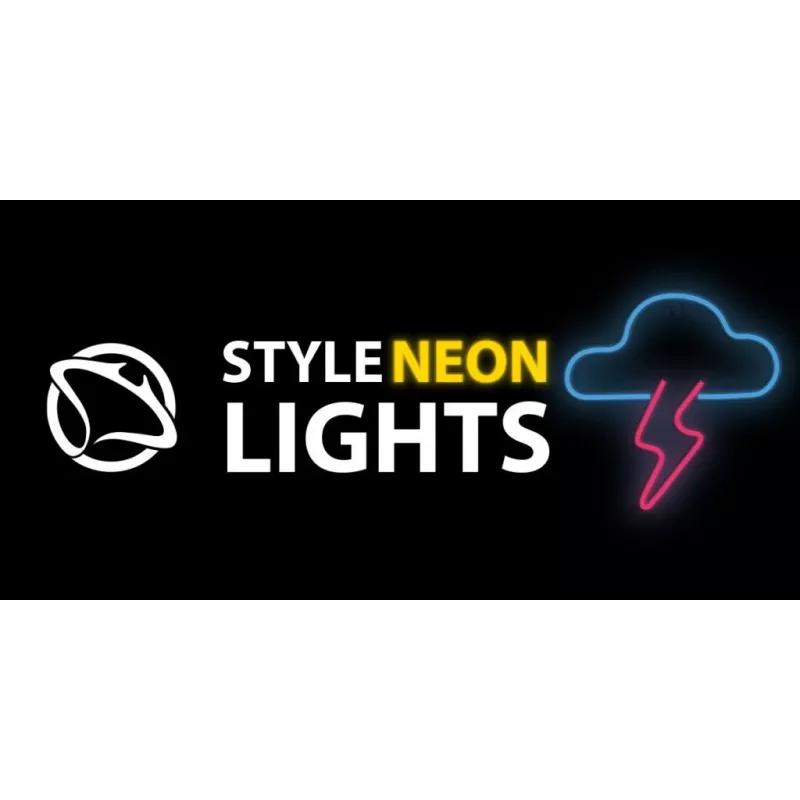 Neoonlamp MANTA SNL71BL pilv välguga sinine-roosa – dekoratiivne LED-neoonsilt