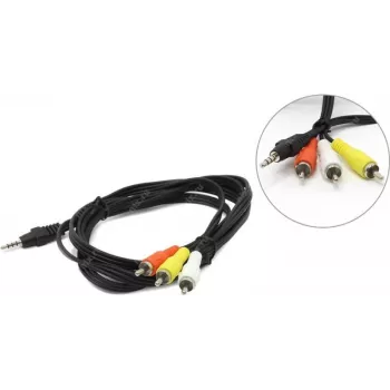 Audio kaabel Gembird 3,5 mm – 3×RCA, 2 m, must (CCA-4P2R-2M)