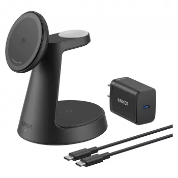 3-in-1 juhtmevaba laadimisjaam Anker MagGo B25M4G11 — dokialus iPhone'ile, AirPodidele ja Apple Watchile