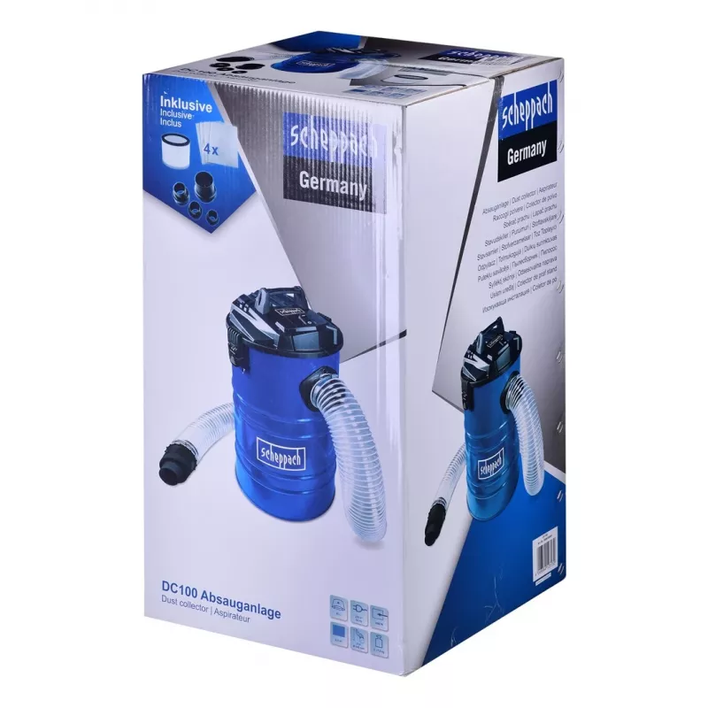 Scheppach Dc100 65L 1200W Dust Extractor 230V, Sinine
