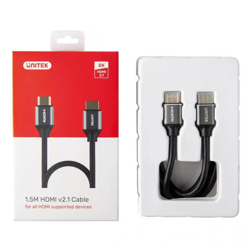 HDMI-kaabel Unitek 8K HDMI 2.1 Ultra Speed 3 m, tüüp A-pistik–isane, 48 Gbit/s, 60 Hz, must