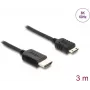 DELOCK HDMI-kaabel 3 m — Tüüp A (isane) tüüp C-le (Mini) (isane), 48 Gbit/s, kuni 7680×4320, kullatud kontaktidega, must