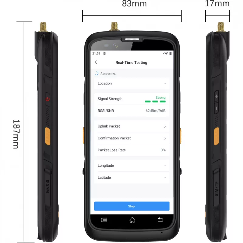 LoRaWAN Wi‑Fi väli testimisseade Milesight FT101-868M — mudel FT101-868M
