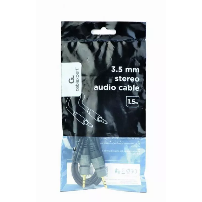 Helikaabel Gembird 3,5 mm isane–isane, 1,5 m, kullatud kontaktidega, must