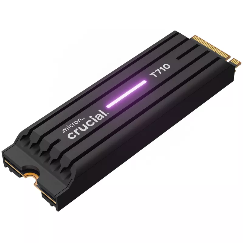 SSD CRUCIAL T710 4 TB M.2 PCIe 5.0 NVMe — 4000 GB, lugemine 14500 MB/s, kirjutamine 13800 MB/s