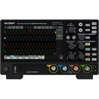 Voltcraft DOV2504 LA digitaalostsilloskoop 250 MHz 4-kanaliga 1,25 GSa/s 100 Mpunkti 12-bitine (VC-16753955)