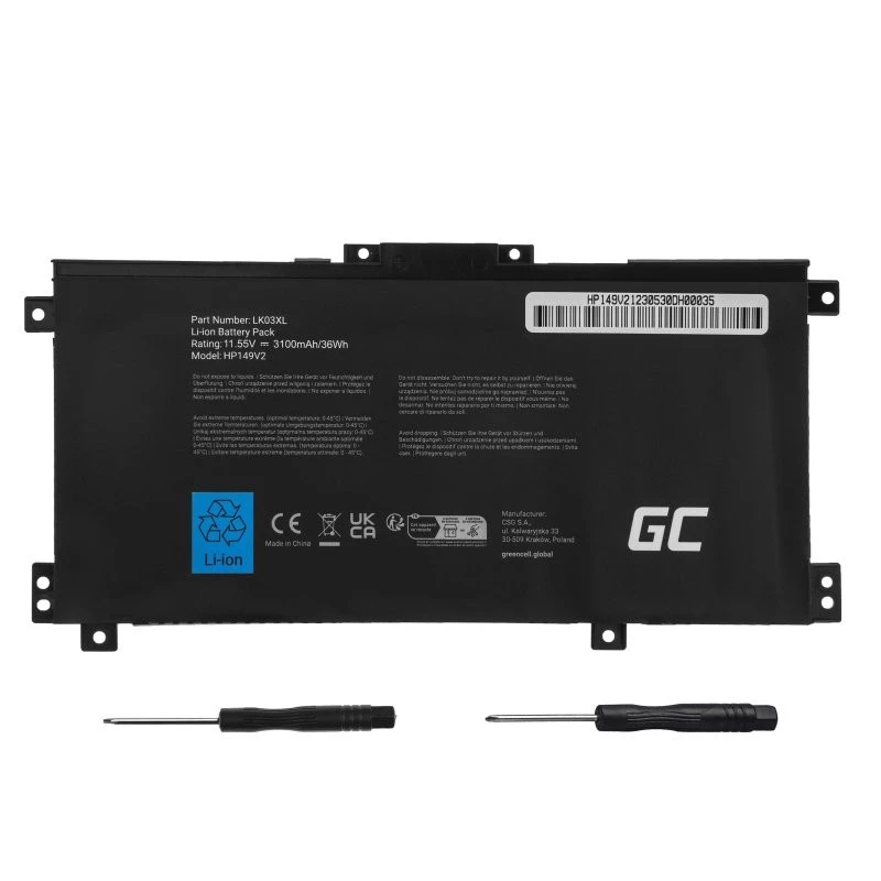 Aku roheline Cell HP149V2 HP Envy x360 15-BP 17-AE jaoks