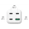 MediaRange MRMA124 mobiilseadmete laadija 100 W vahelduvvool, 3x USB-C, 100–240 V sisend, 1,5 m kaabel, valge