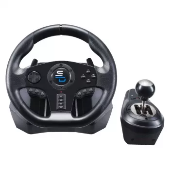 Rool + pedaalid Subsonic GS850-X Must 270° pöörlemine USB