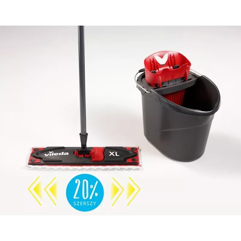 VILEDA mop Ultramax XL Box — pestav mikrokiust 360° pöörlev pea, kokkupandav, kõvadele põrandatele