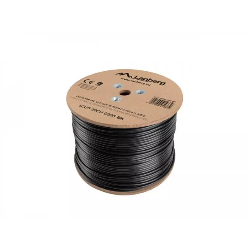 Lanberg LCU5-30CU-0305-BK võrgukaabel 305 m Cat5e U/UTP (UTP) must (LCU5-30CU-0305-BK)