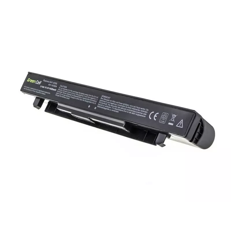 Sülearvuti aku roheline Cell AS68 ASUS A450 A550 R510 X550 seeriatele, Li-Ion 14,4V 4400mAh, 4 elementi, must