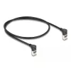 Võrgukaabel DeLOCK RJ45 Cat.6A S/FTP õhuke 90° ülespoole 0,5m must
