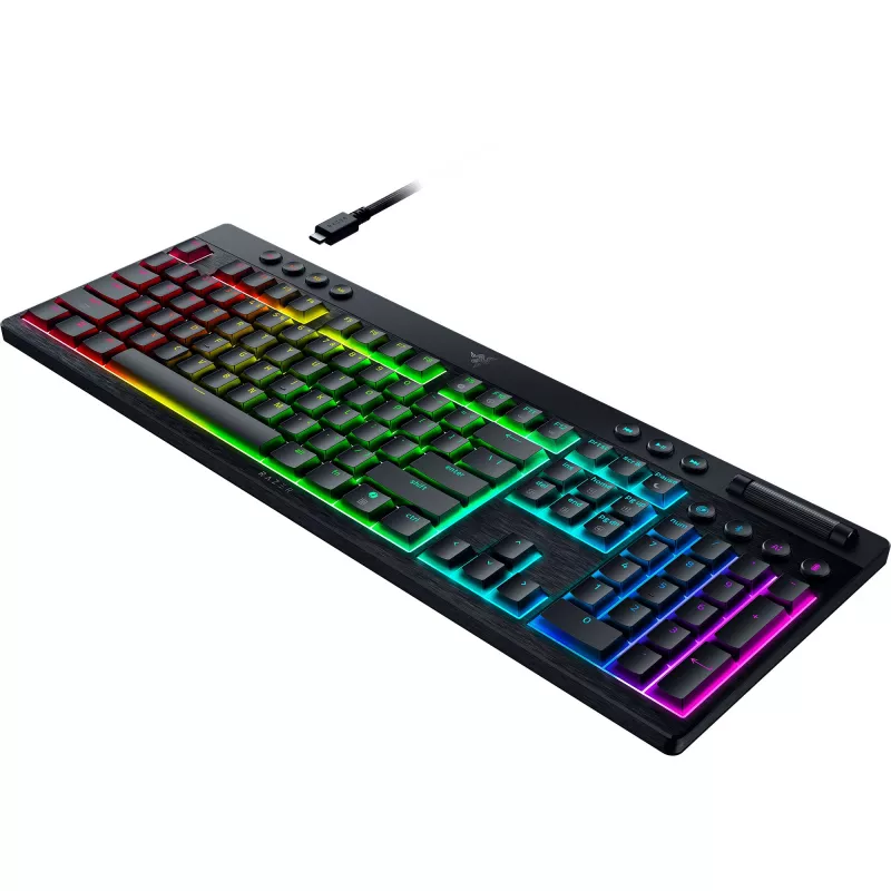 Mehaaniline madala profiiliga klaviatuur Razer MustWidow V4 — oranžid lülitid, juhtmevaba Bluetooth