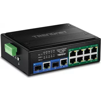 Tööstuslik gigabitarvõrgulüliti TRENDnet TI-BG108 — 10‑pordiline, 400W PoE++