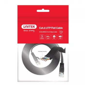 Unitek Etherneti kaabel Cat6 UTP RJ45 5 m, must, täisjuht, 250 MHz, kullatud kontaktidega