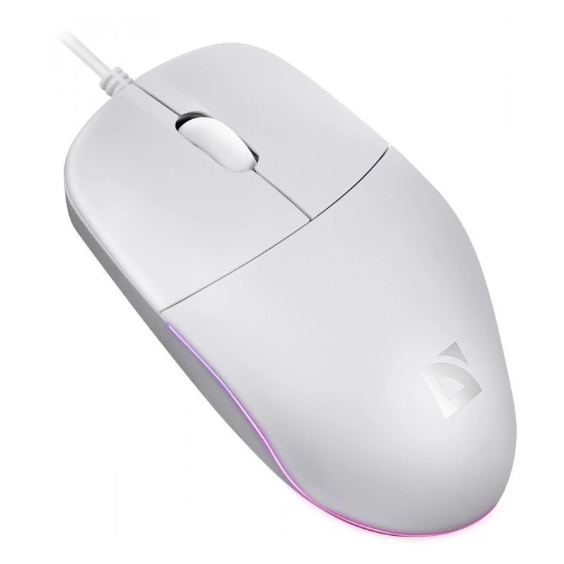 Juhtmega hiir DEFENDER AZORA MB-24 — mõlemakäeline USB optiline, 1200 DPI, 3 eraldusvõime režiimi, valge, 109×86×34 mm