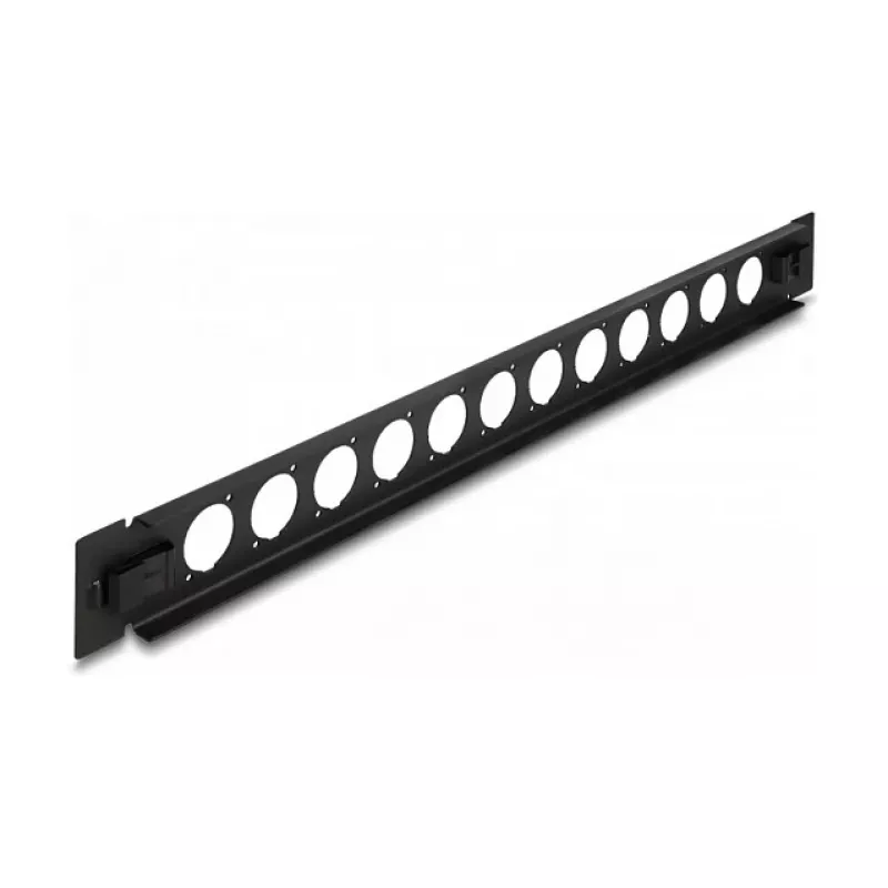 Patch panel DeLOCK 19-tolline D-tüüpi 12 porti tööriistavaba must
