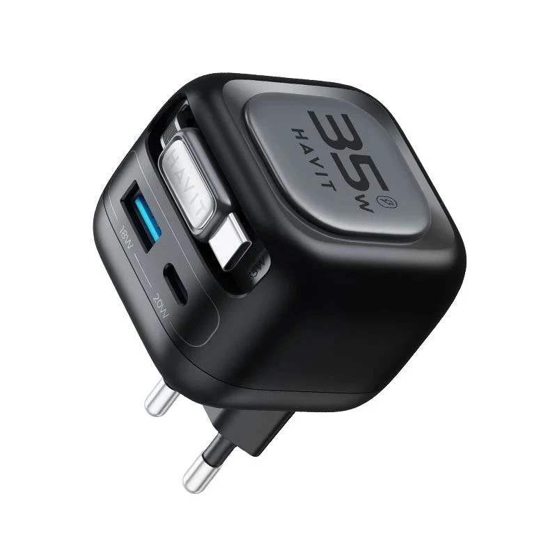 GaN reisilaadija Havit UC250 A-EU 20V 1xUSB-C 0,7 m must