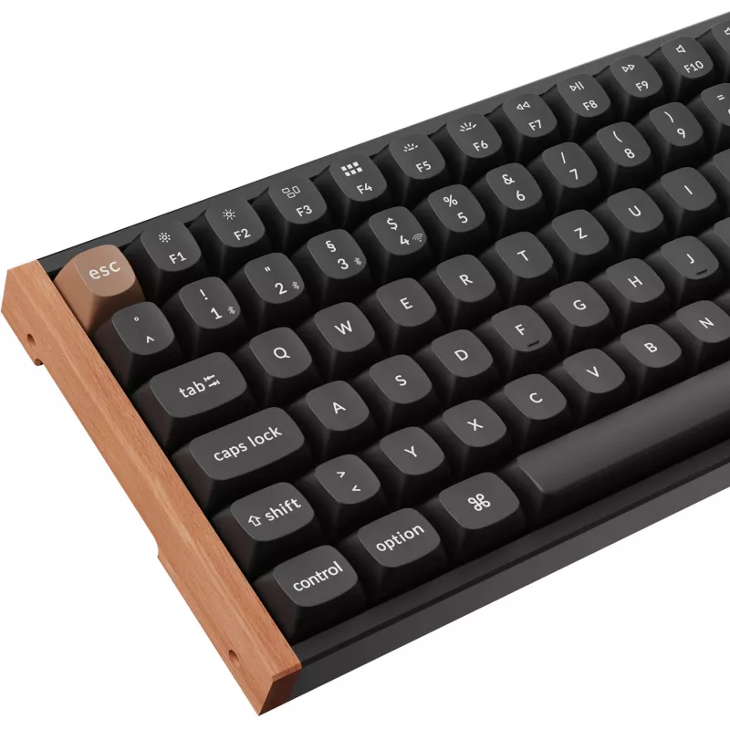 Keychron K2 HE (schwarz/holz, DE-Layout, Gateron Double-Rail Magnetic Nebula, Aluminiumrahmen)