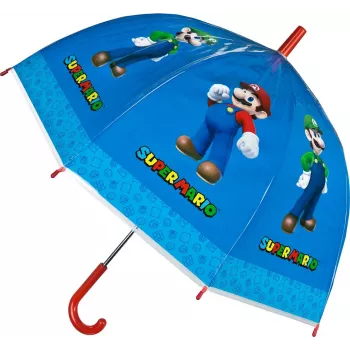 Laste käsitsi vihmavari Kids Euroswan Super Mario — läbipaistev kuppel, lapse suurus