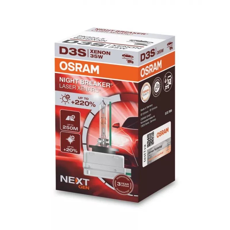 OSRAM XENARC NIGHT BREAKER LASER NEXTGEN D3S (66340XNN-HCB) AUTO XENOON ESITULED 2 tk