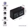 Katkematu toiteallika aku QOLTEC 53031 12V 9Ah roheline, 152×94×65 mm, 2.35 kg