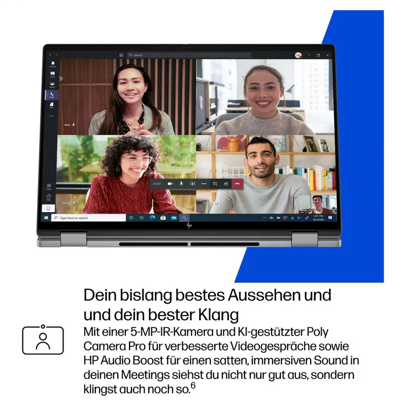 HP OmniBook BZ8L0EA 16 sülearvuti - 5 GHz 40,6 cm - 1 TB SSD - 32 GB RAM - puuteekraan - Windows 11 Home (BZ8L0EA#ABD)