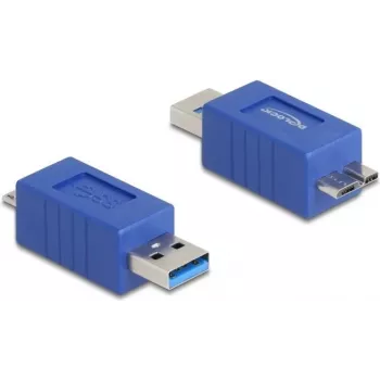 DeLOCK 67214 kaabli soovahetaja USB Type-A USB Micro-B sinine