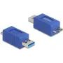 DeLOCK 67214 kaabli soovahetaja USB Type-A USB Micro-B sinine