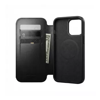 Folio kohver Nomad Modern Leather iPhone 17 Pro Max MagSafe jaoks — Horweeni nahk, must